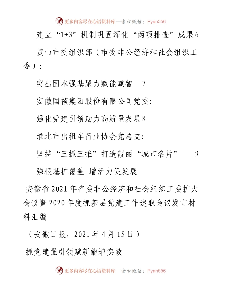 发言系列460（7篇）安徽省省委非公经济和社会组织工委扩大会议暨度抓基层党建工作述职会议发言材料汇编.docx_第2页