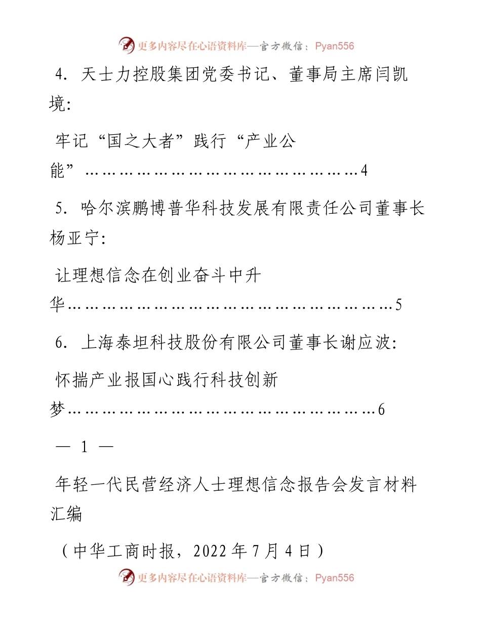 发言系列791（6篇）年轻一代民营经济人士理想信念报告会发言材料汇编.docx_第2页