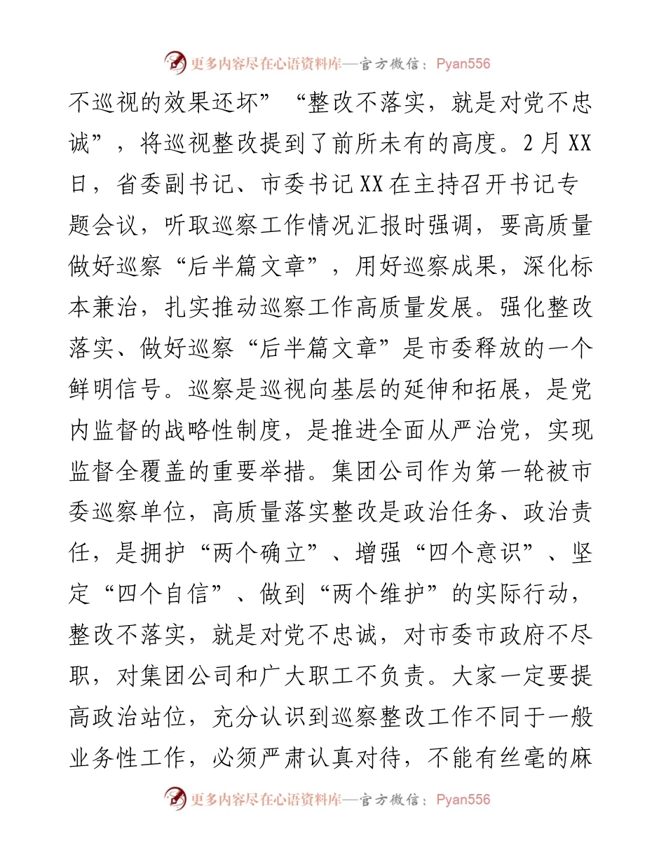 在传达学习市国资委系统企业巡察问题通报暨镜鉴警示工作会精神时的讲话.docx_第2页