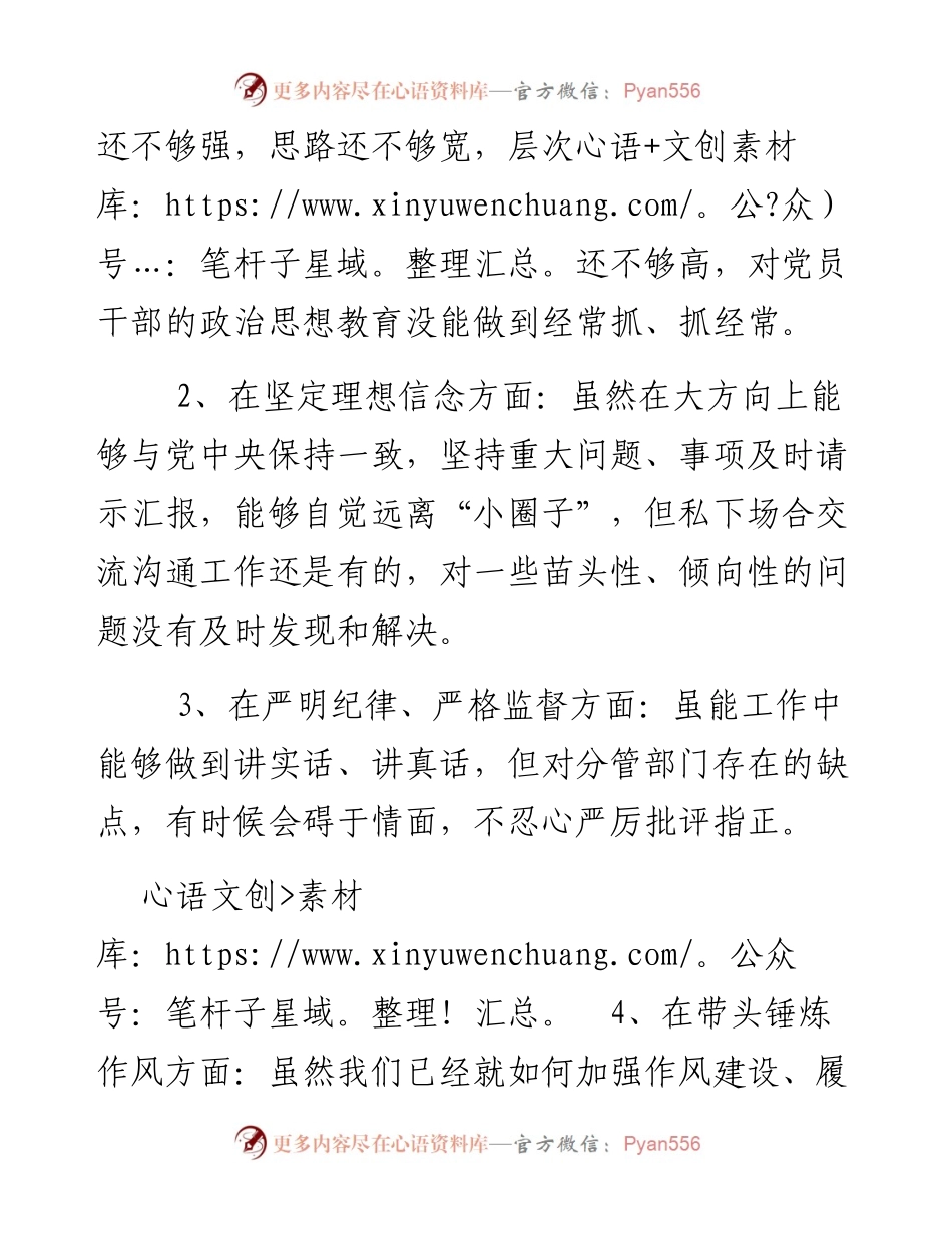 县政府党组班子警示教育专题民主生活会对照检查材料（2300字）_4.docx_第2页