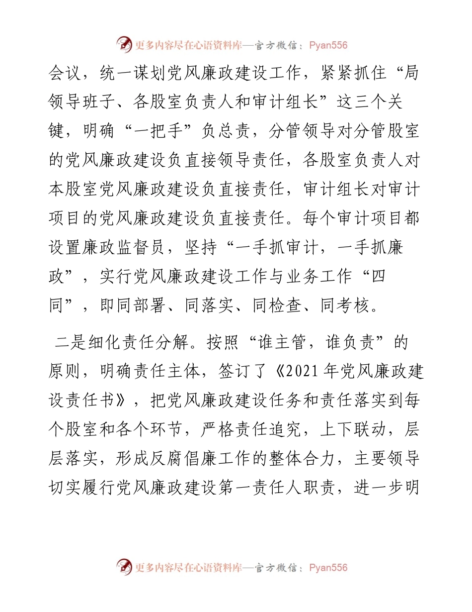 县审计局度党风廉政建设工作总结汇报材料.docx_第2页
