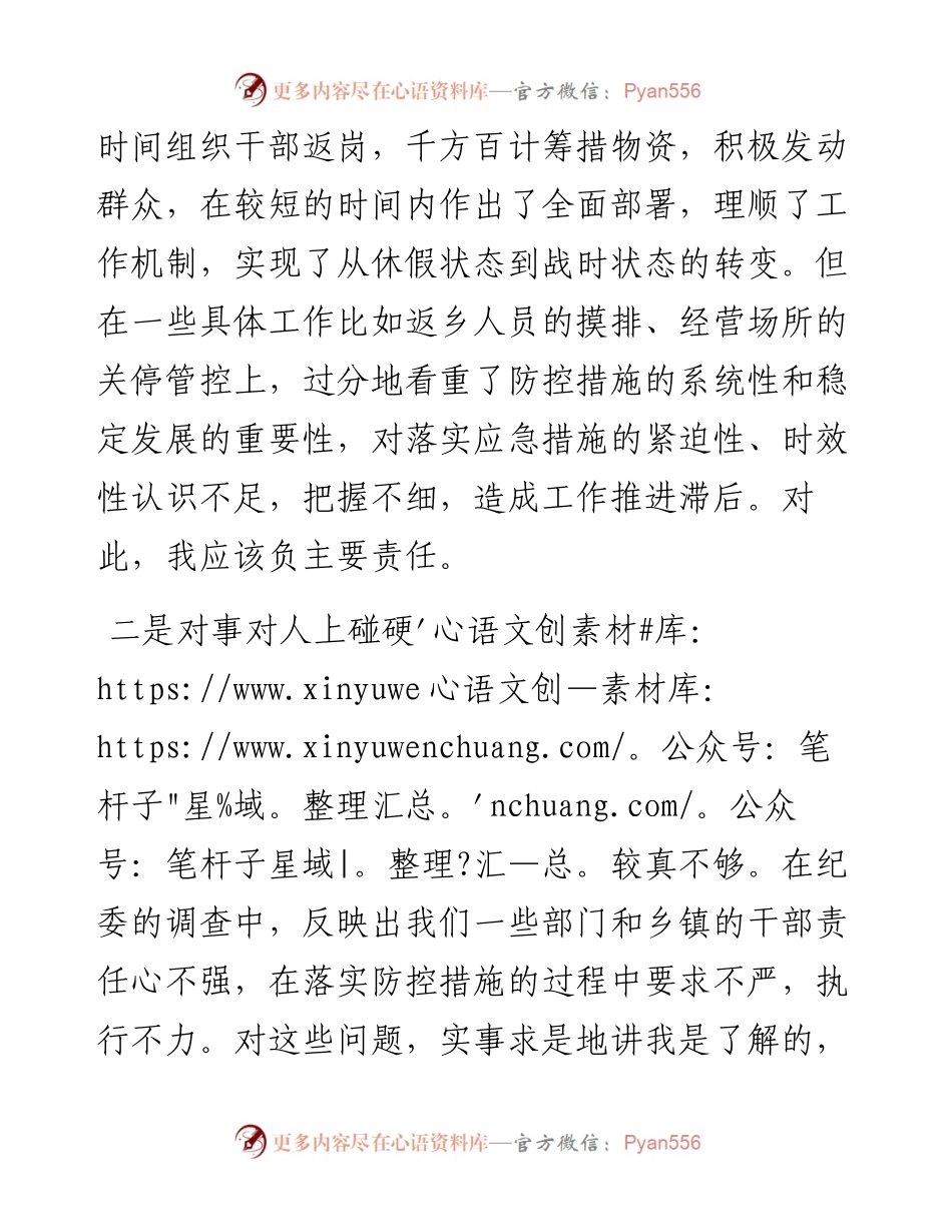 县长关于新冠肺炎疫情防控不力问题的反思检讨.docx_第2页