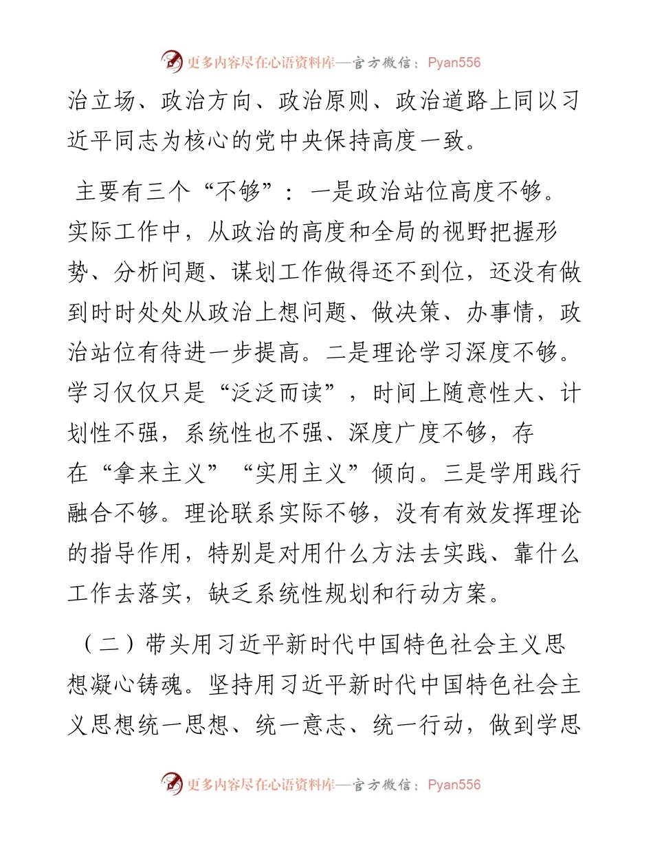 国企负责人度党员领导干部民主生活会个人对照检查材料.docx_第2页