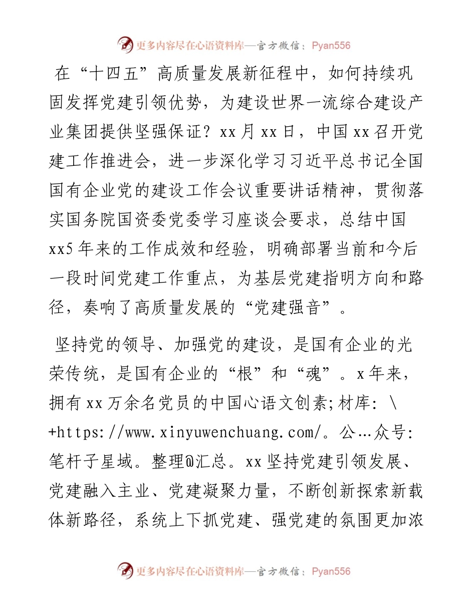 国企党建座谈发言：持续巩固提升党建引领优势.docx_第1页