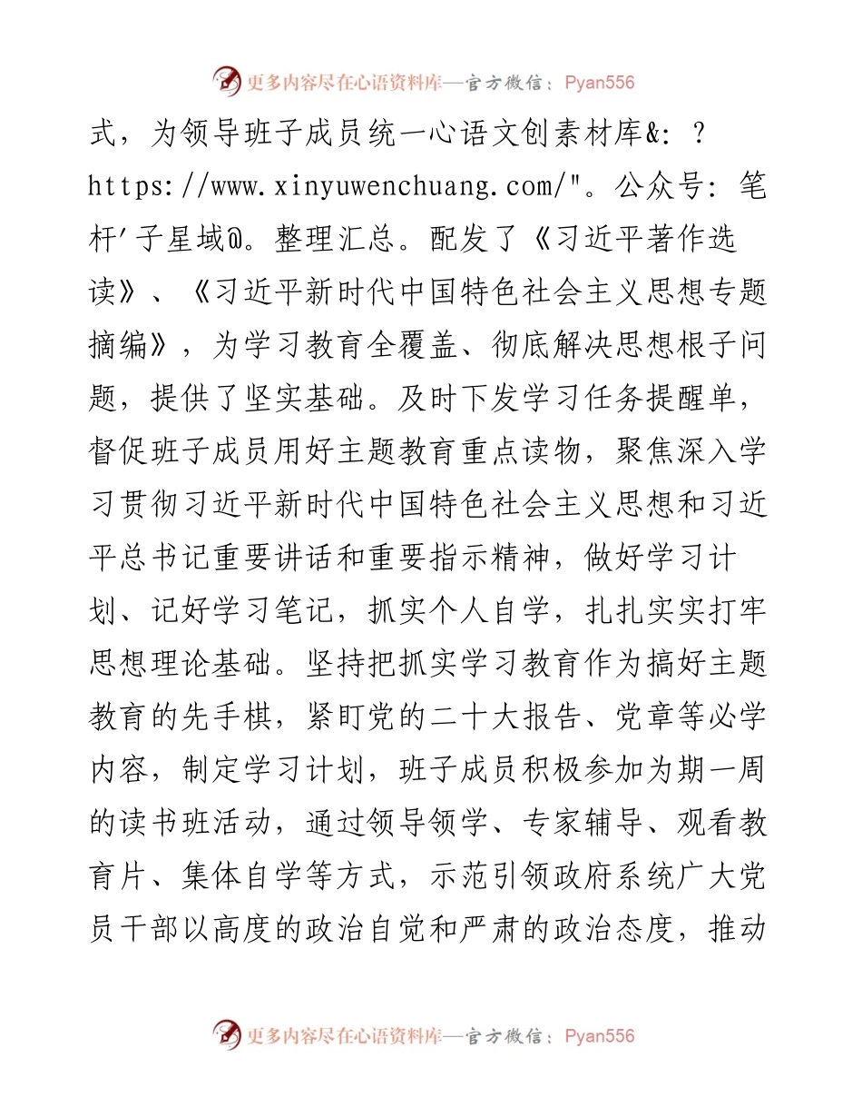 县政府党组主题教育自查评估报告.docx_第2页