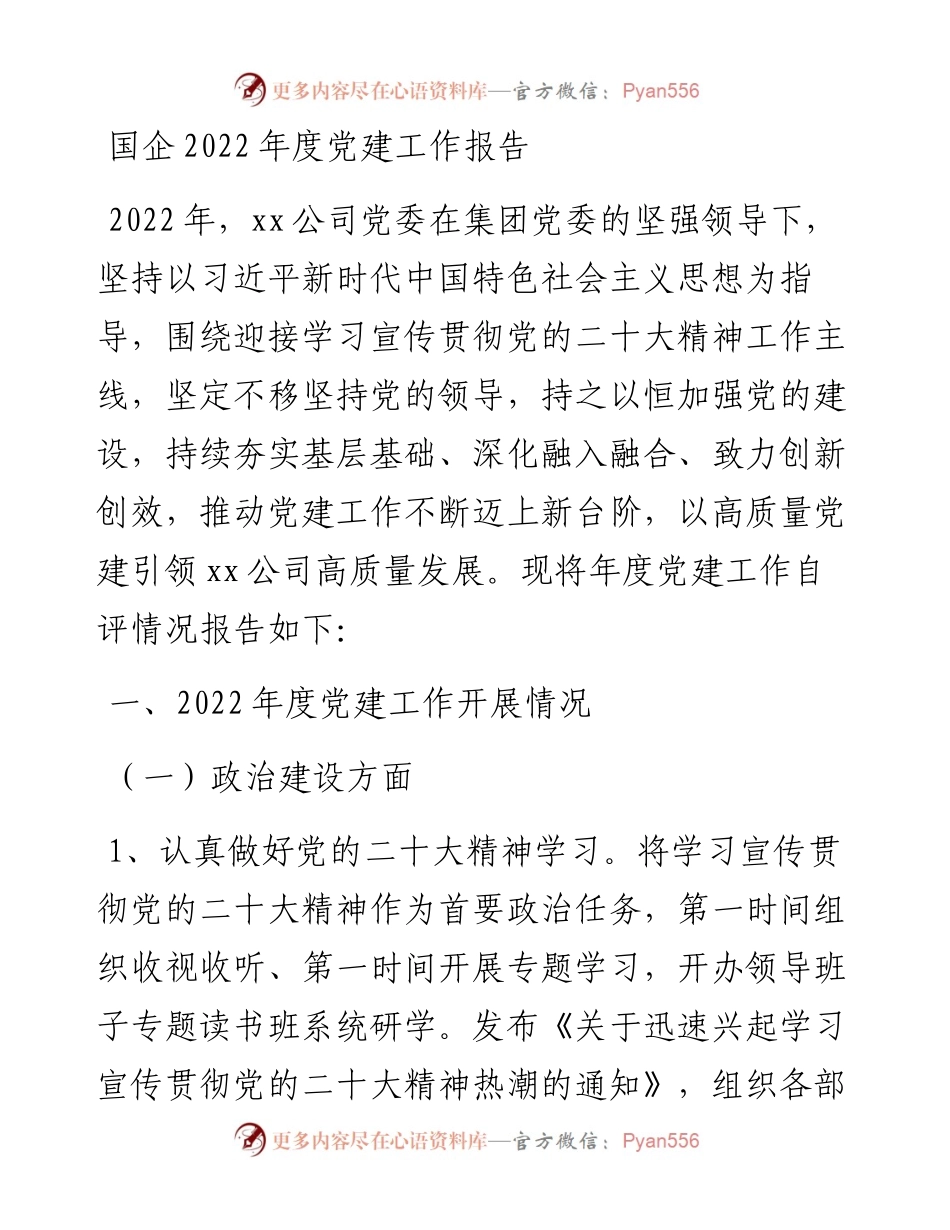国企度党建工作报告.docx_第1页
