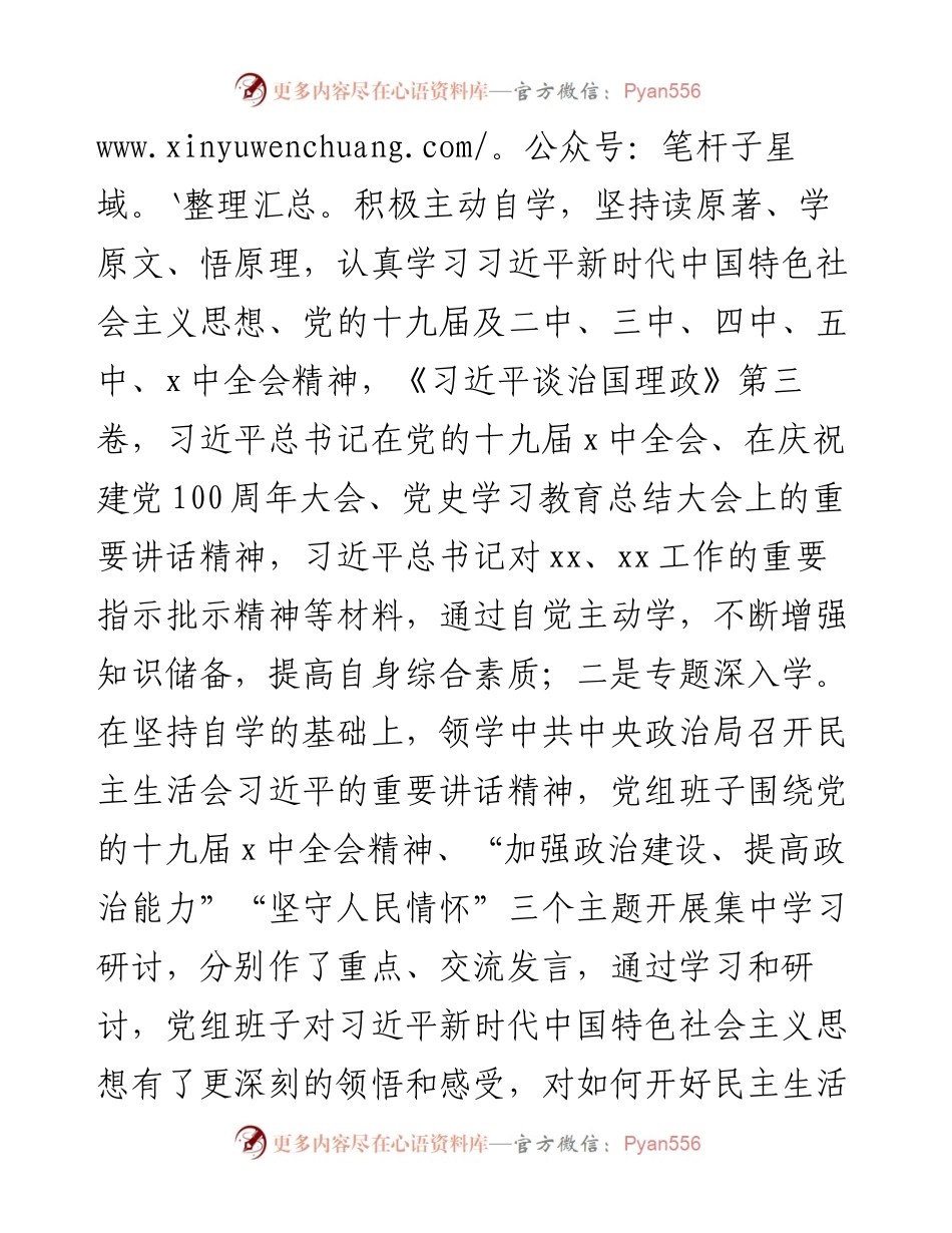 县政府办党组专题民主生活会准备工作情况报告.docx_第2页