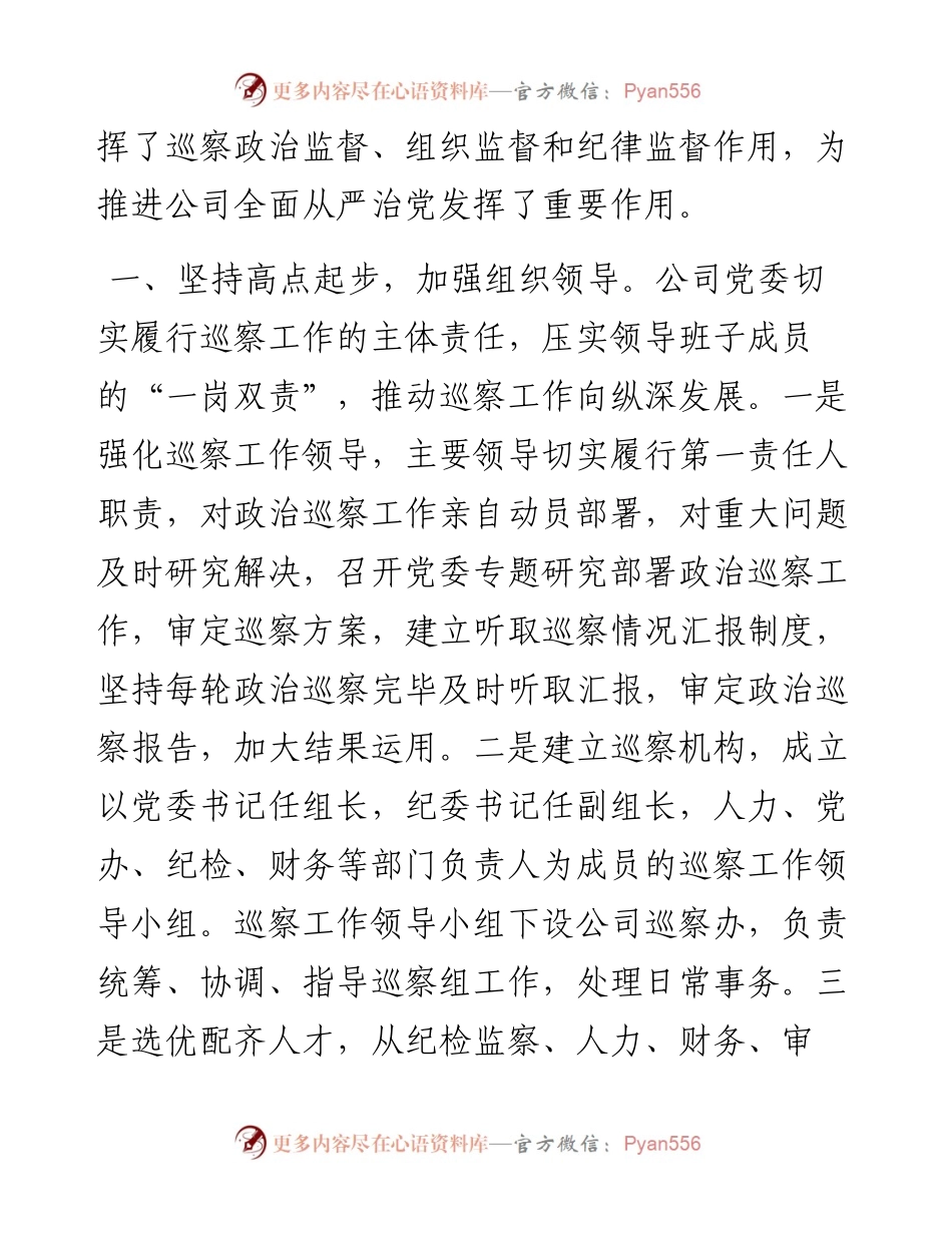 国企巡察工作迎检报告.docx_第2页