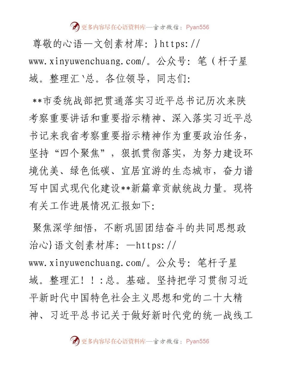 在2024年全省统战工作年中推进会上的汇报发言.docx_第1页