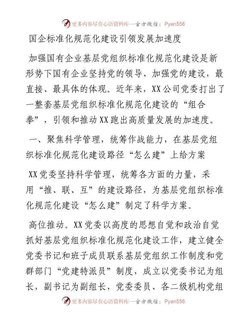 国企标准化规范化建设引领发展加速度.docx_第1页