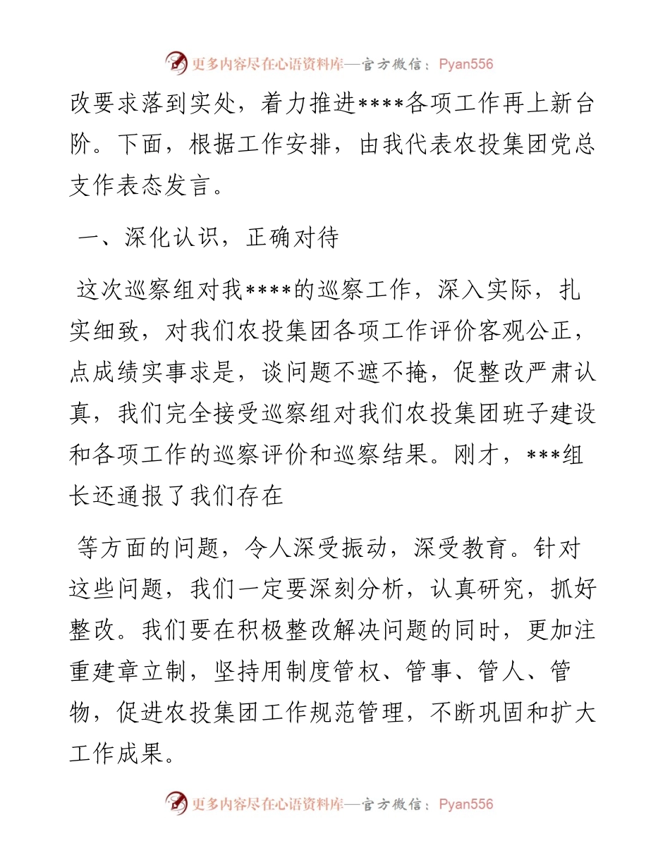 在巡察意见反馈会上的整改表态发言.docx_第2页