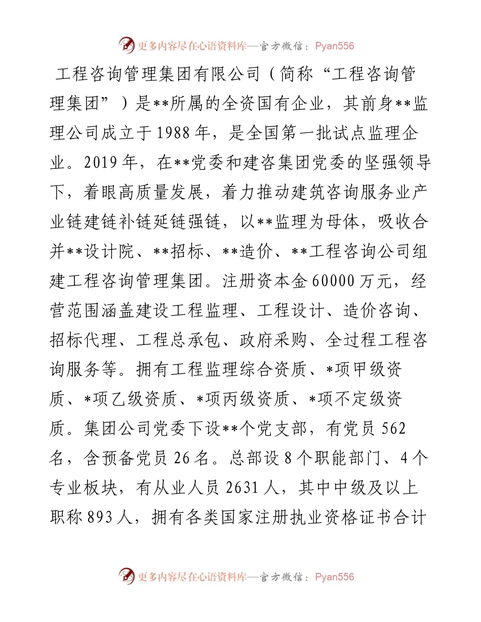 工程咨询管理集团党委工作报告.docx_第2页