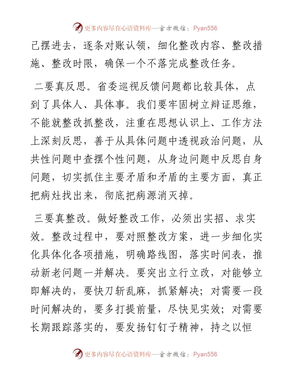 巡视整改专题民主生活会总结讲话（巡察整改民主生活会讲话） (2).docx_第2页