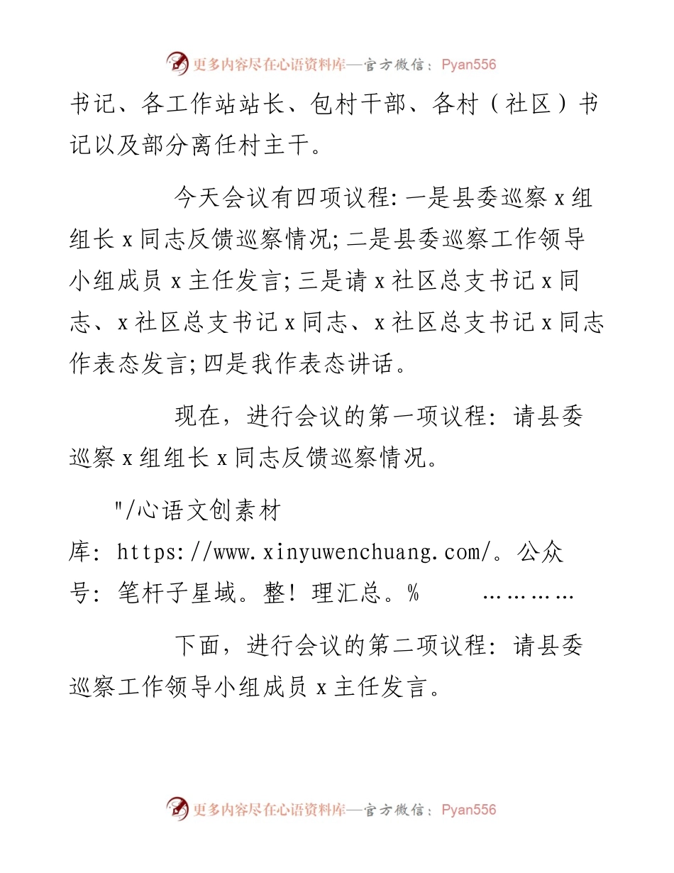 在村级巡察工作反馈会上的讲话.docx_第2页