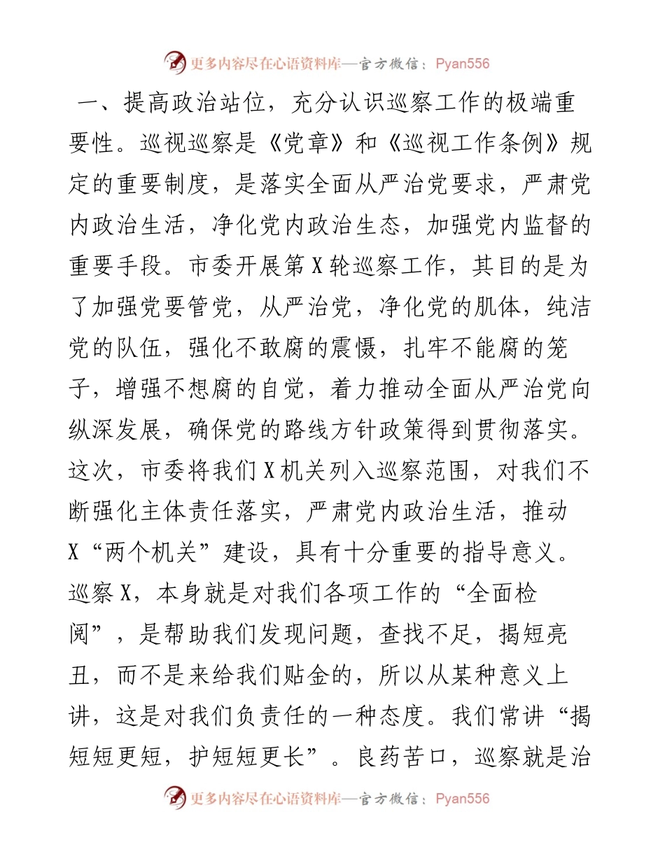 在巡察工作动员会议上的表态发言（范文）.docx_第2页