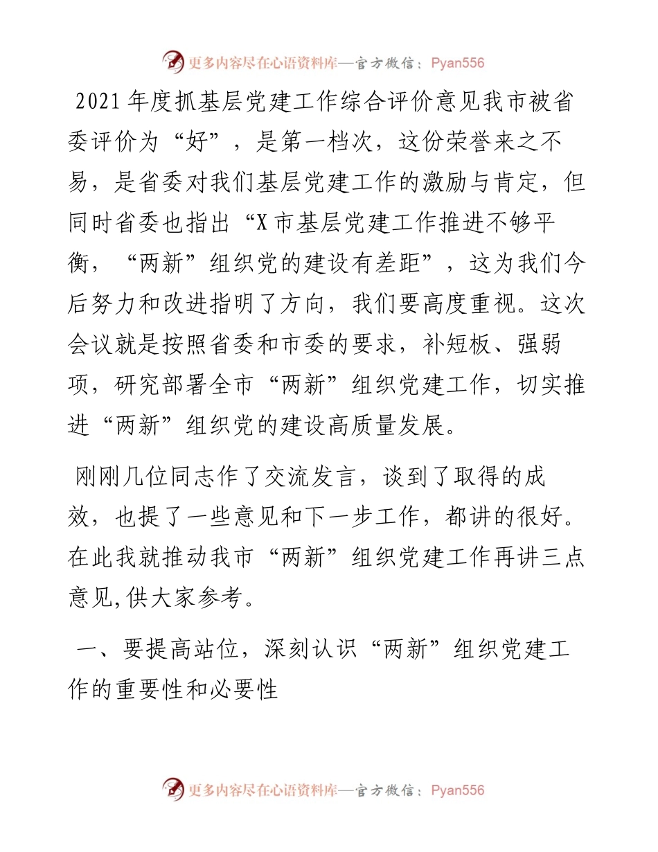 在市委党建办基层党建工作重点任务月调度暨两新工委第一次全体会议上的讲话.docx_第2页