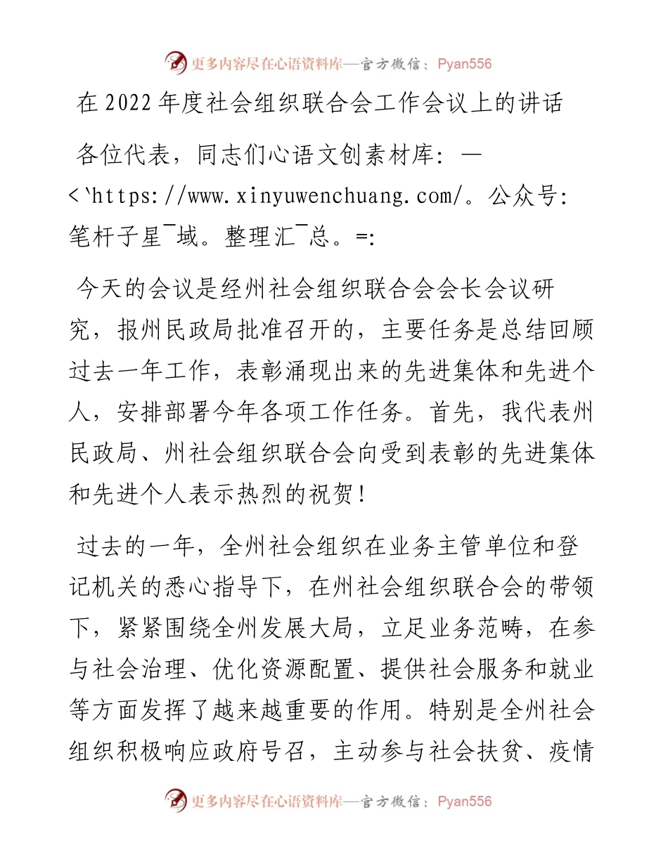 在社会组织联合会工作会议上的讲话.docx_第1页
