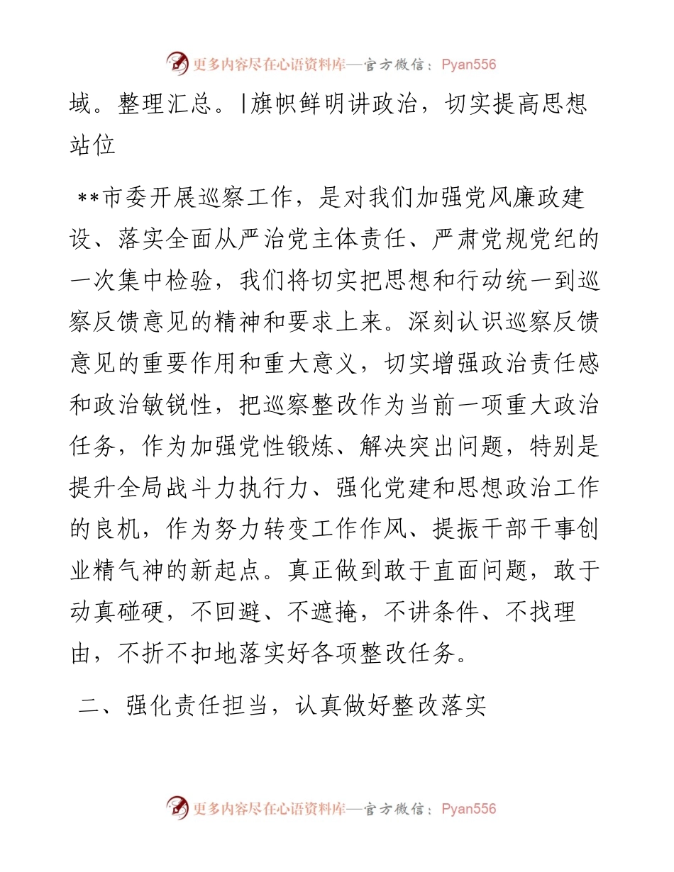 局党组书记、局长在市委巡察组巡察反馈会议上的表态发言.docx_第2页