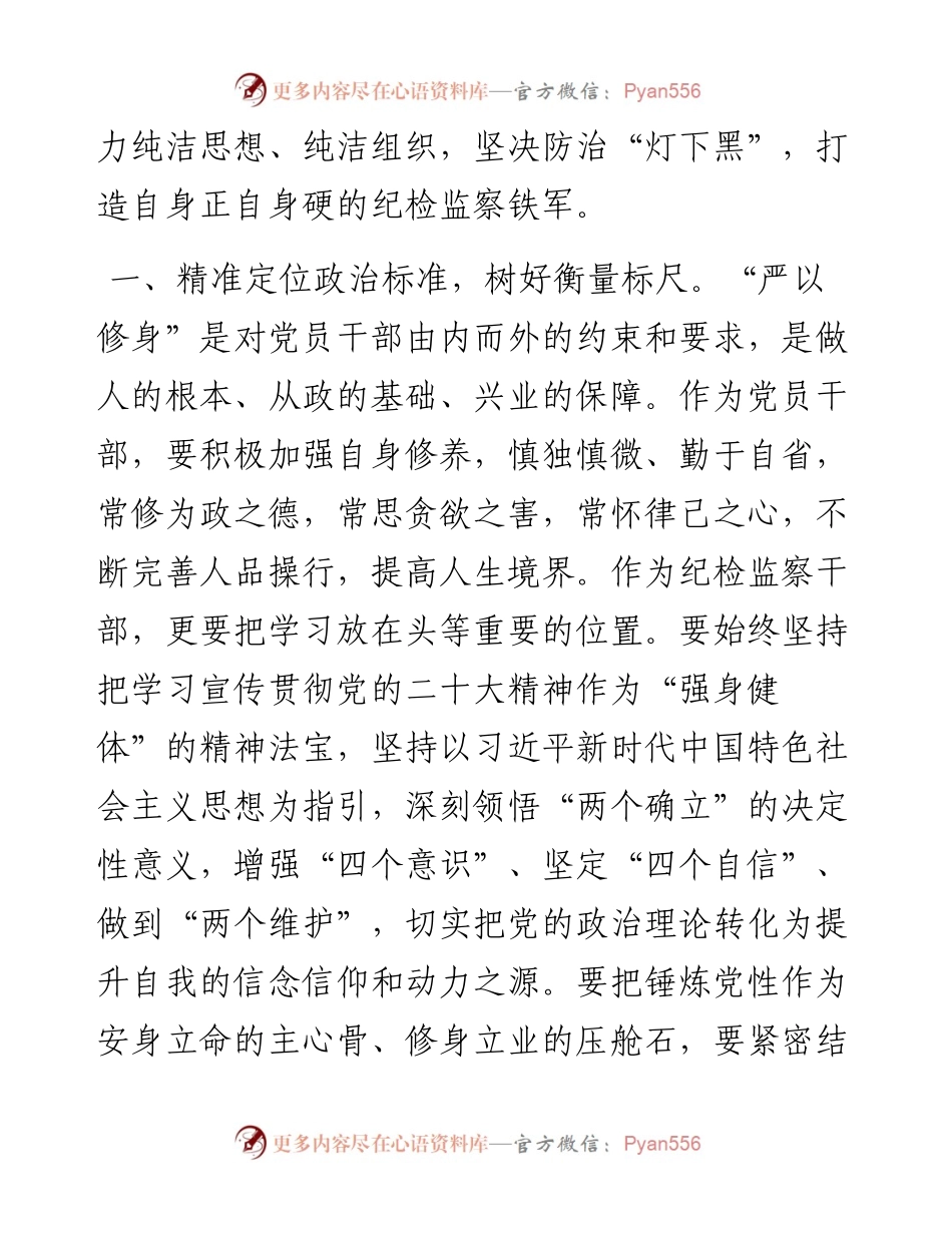 在学习二十届中央纪委二次全会精神时的发言.docx_第2页