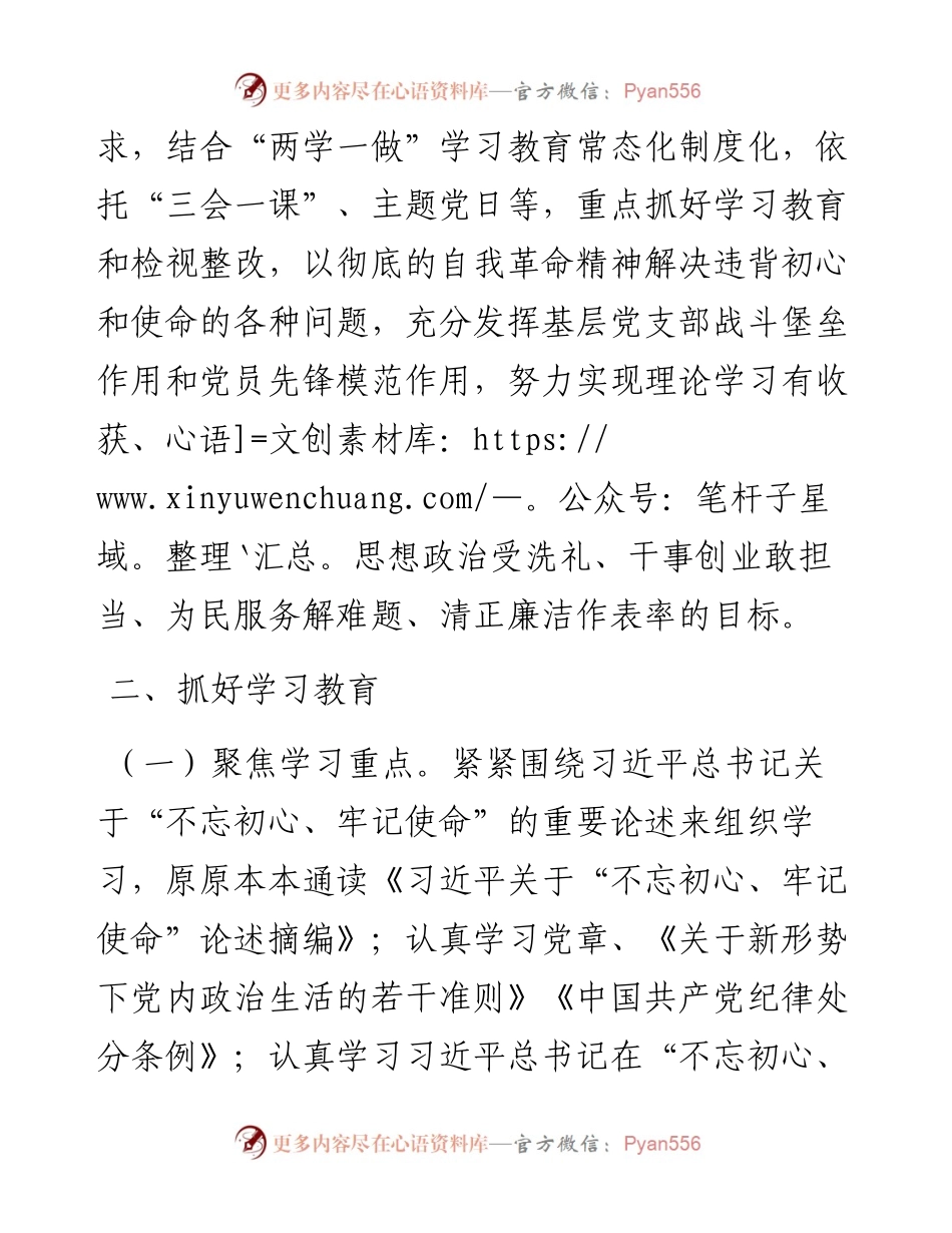 基层党支部开展“不忘初心、牢记使命”主题教育工作方案.docx_第2页