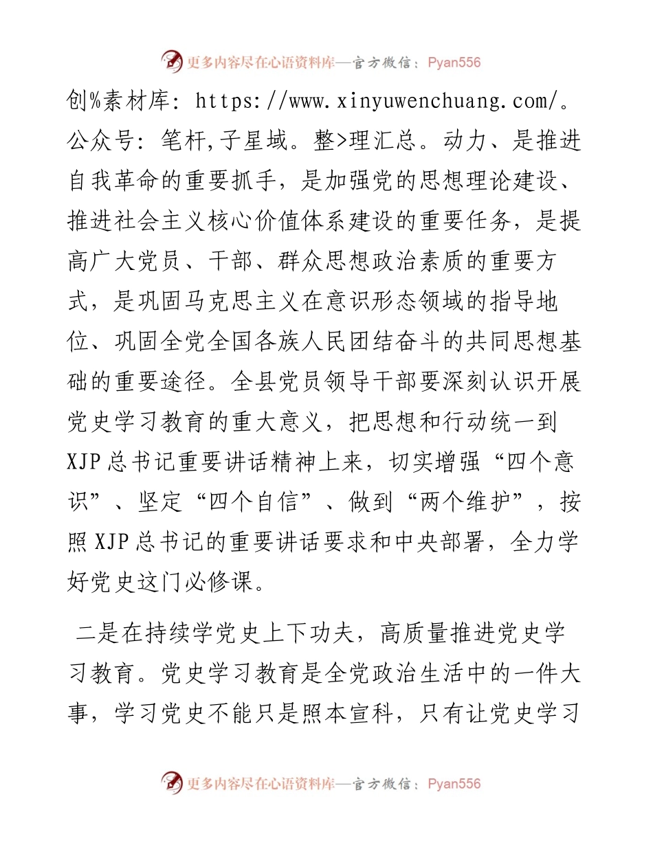 在县政府党组理论学习中心组党史学习教育第一次专题学习上的主旨发言提纲.docx_第2页