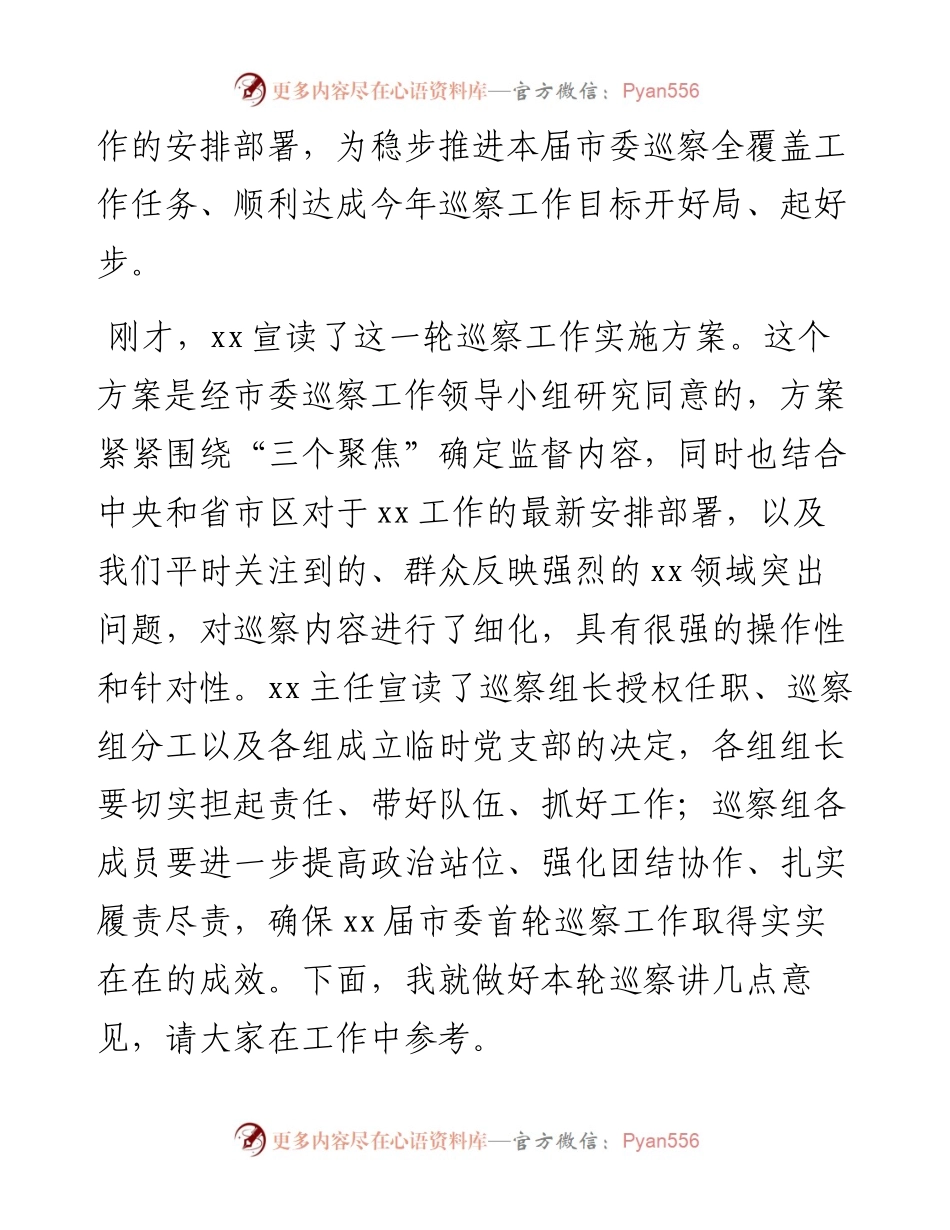 在新一届市委首轮常规巡察动员部署会上的讲话.docx_第2页