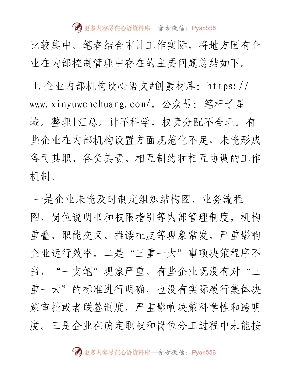 地方国有企业内部控制活动存在的主要问题及建议.docx_第2页
