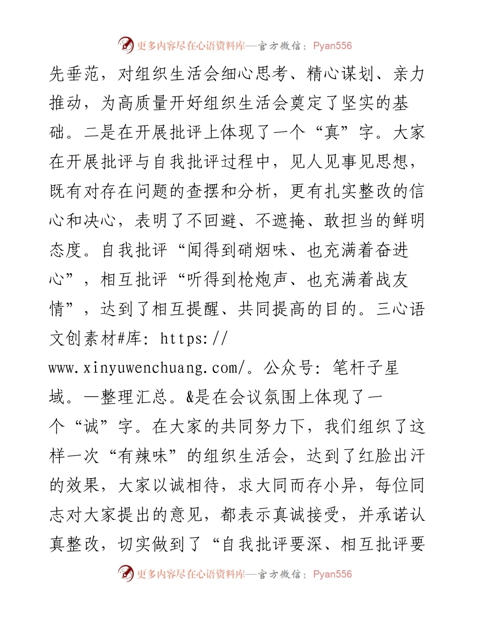 在县委办公室党支部2023年度组织生活会和民主评议党员会议上的讲话.docx_第2页