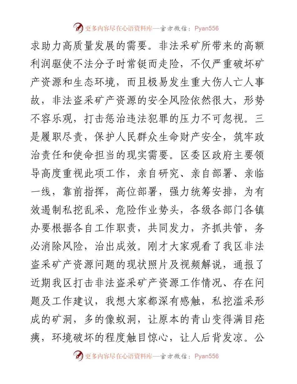 在打击非法盗采矿产资源整治工作会上的讲话.docx_第2页