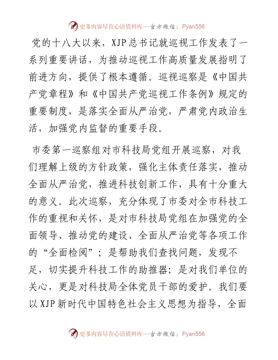 在市委巡察工作动员会上的表态发言.docx_第2页