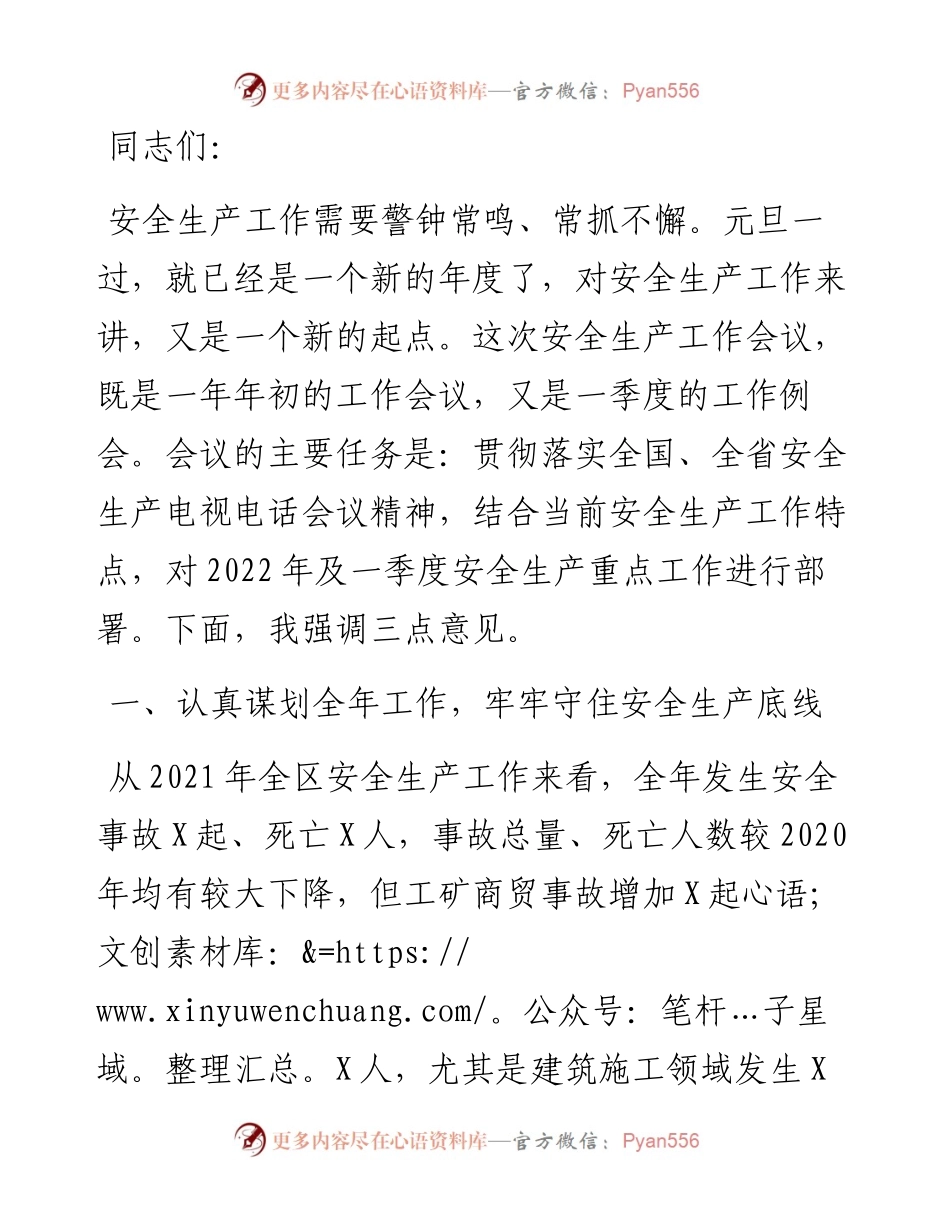 在区政府安委会第一次全体（扩大）会议上的讲话.docx_第1页