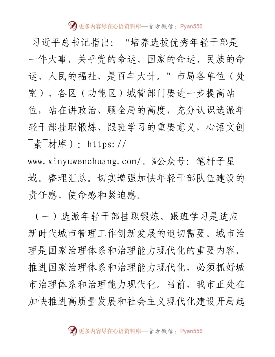 在市城管局干部挂职锻炼动员会上的讲话.docx_第2页