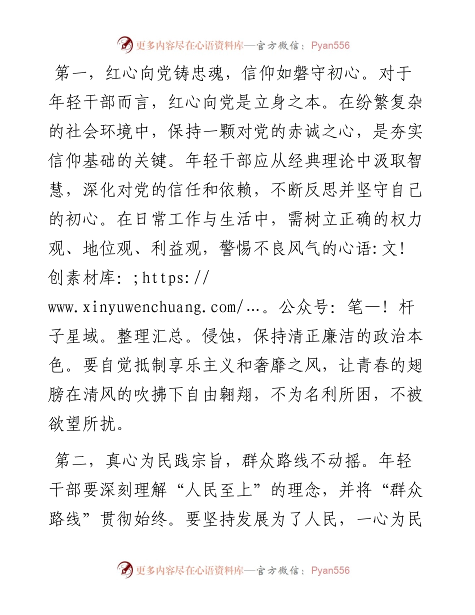 在青年干部座谈会上的讲话：年轻干部要永葆“三心”.docx_第2页
