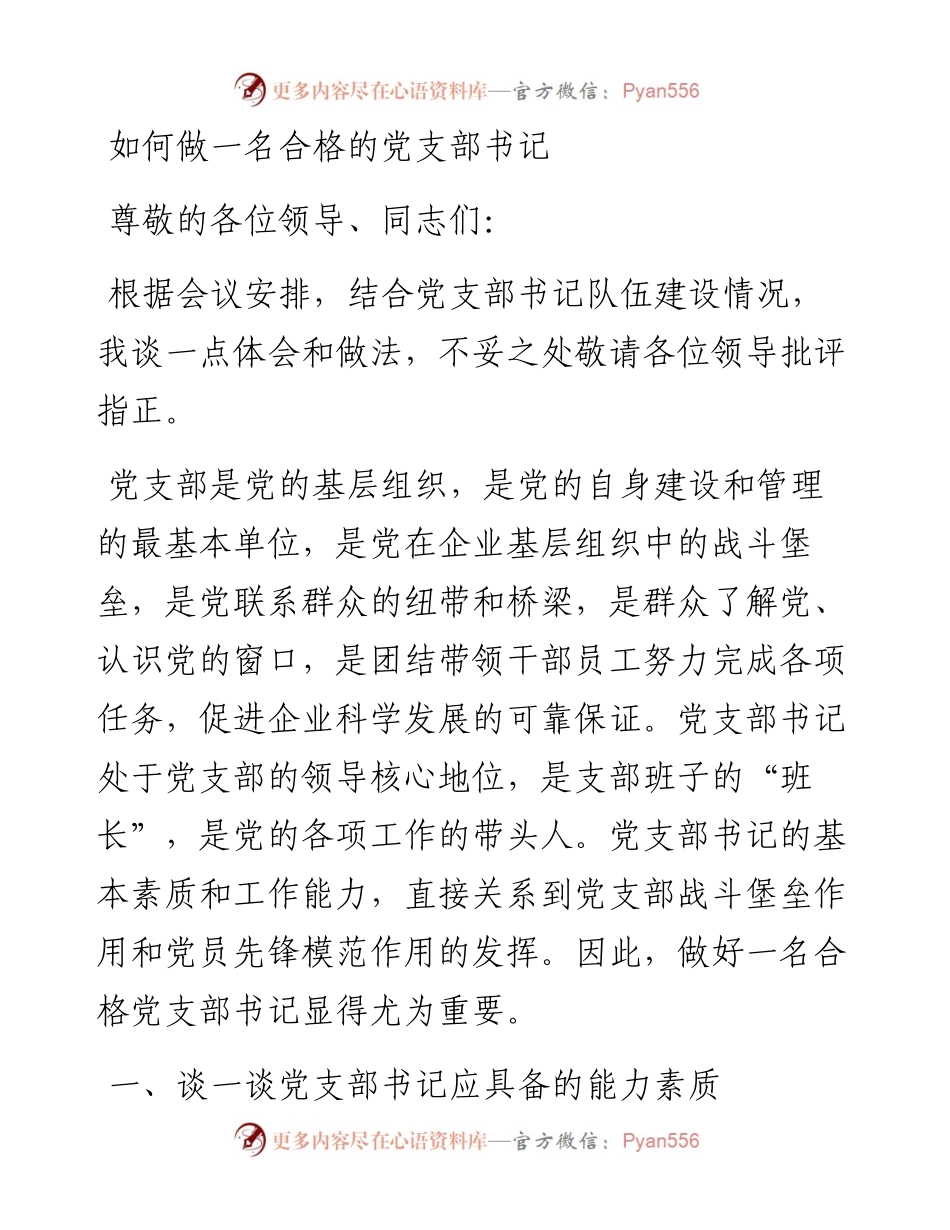 如何做一名合格的党支部书记_5.docx_第1页