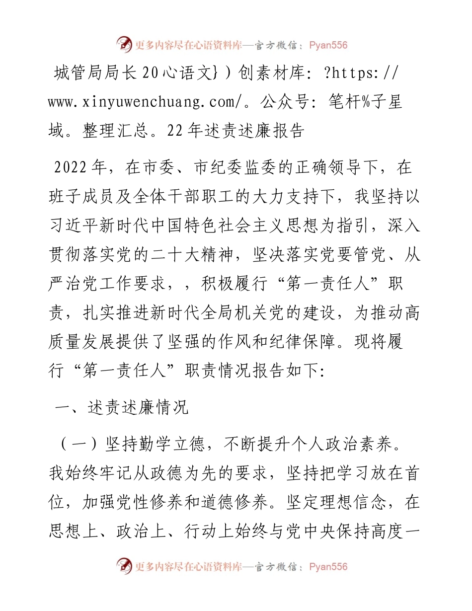 城管局局长述责述廉报告.docx_第1页