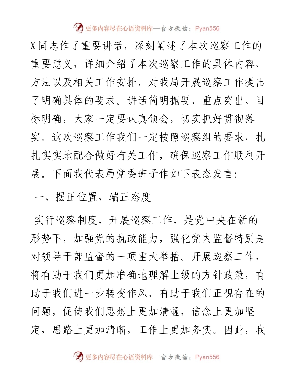 在巡察工作动员会上的表态发言（范文）.docx_第2页