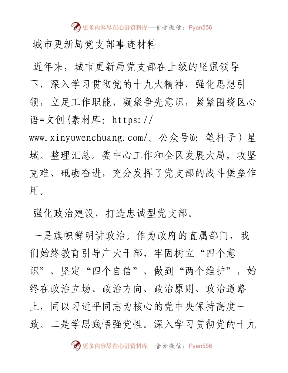 城市更新局党支部事迹材料(1).docx_第1页