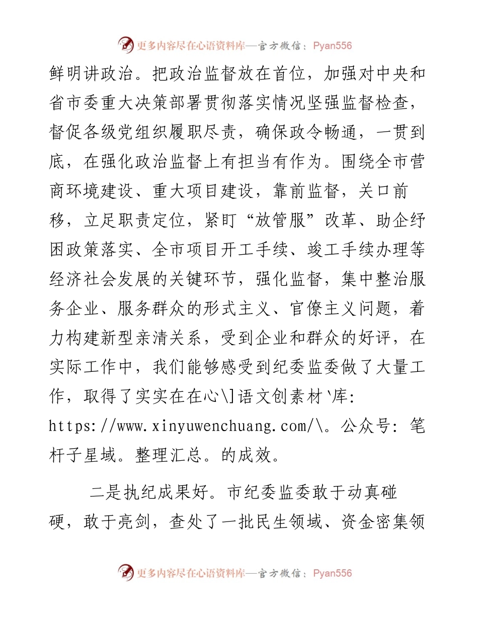 在市纪委全会上对纪委报告分组讨论发言.docx_第2页