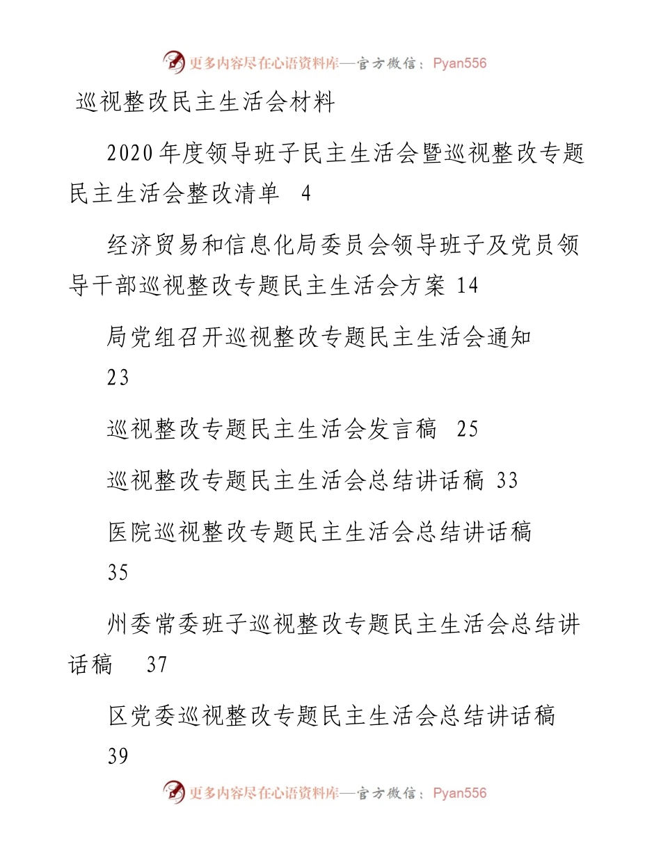 巡视整改民主SH会全套材料.docx_第1页