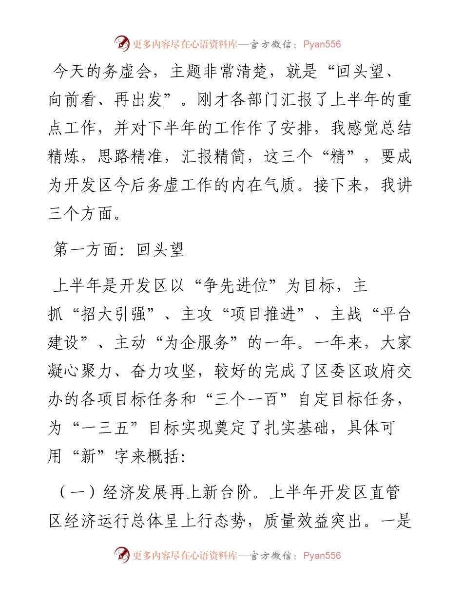 在开发区工作务虚会上的讲话​​​.docx_第1页