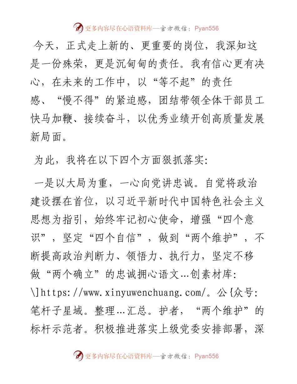 在国企干部大会的表态发言（新提任经理）.docx_第2页