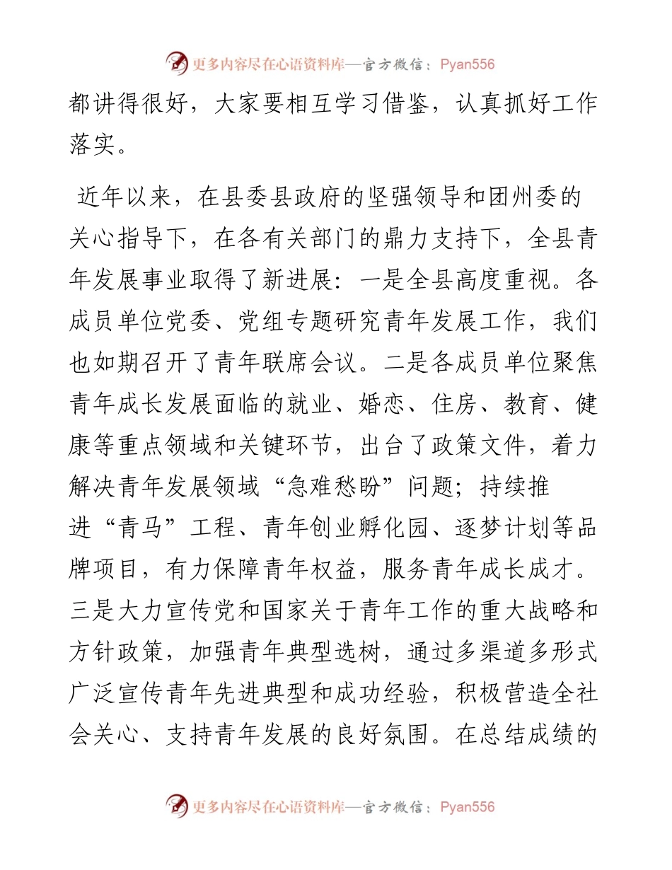 在青年工作联席会议上的讲话.docx_第2页