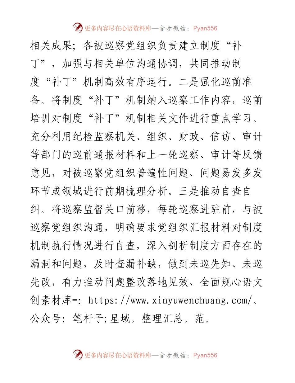 在巡视巡察工作会议上的交流发言：深化运用制度“补丁”机制，把巡察利剑磨得更光更亮.docx_第2页