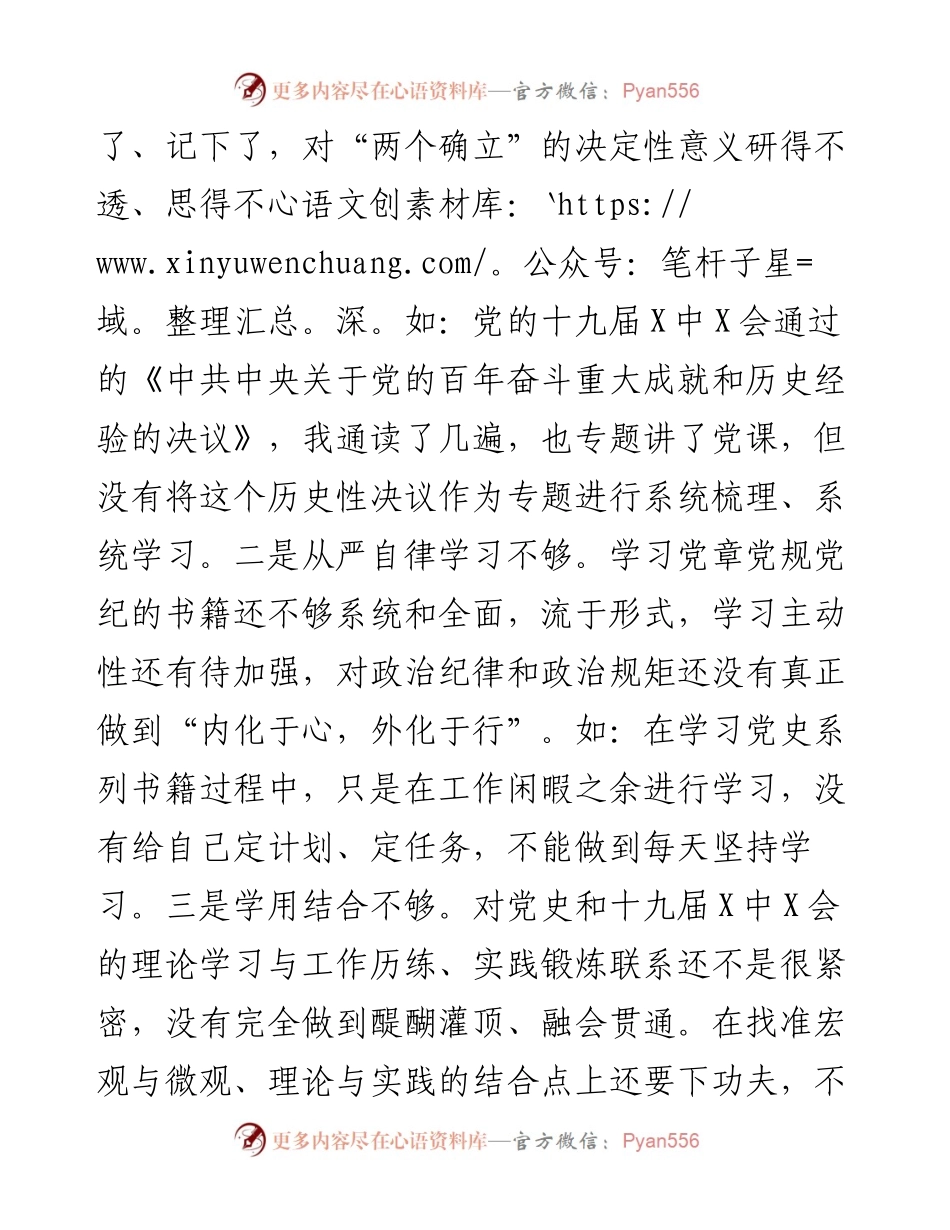 工业园区管委会副主任党史学习教育五个带头专题民主生活会个人对照检查.docx_第2页