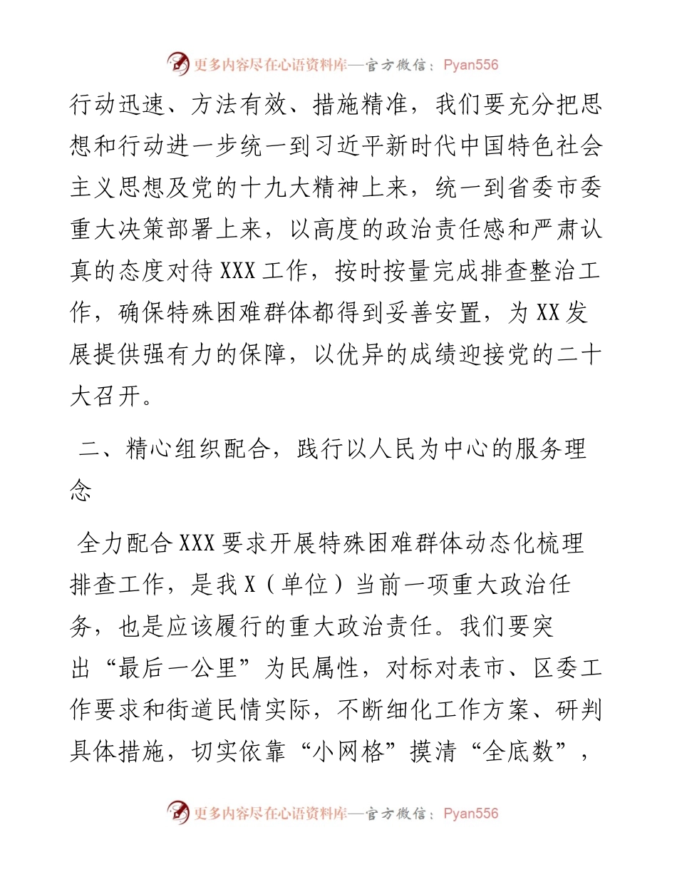在特殊困难群体专项排查整治工作会议上的表态发言.docx_第2页