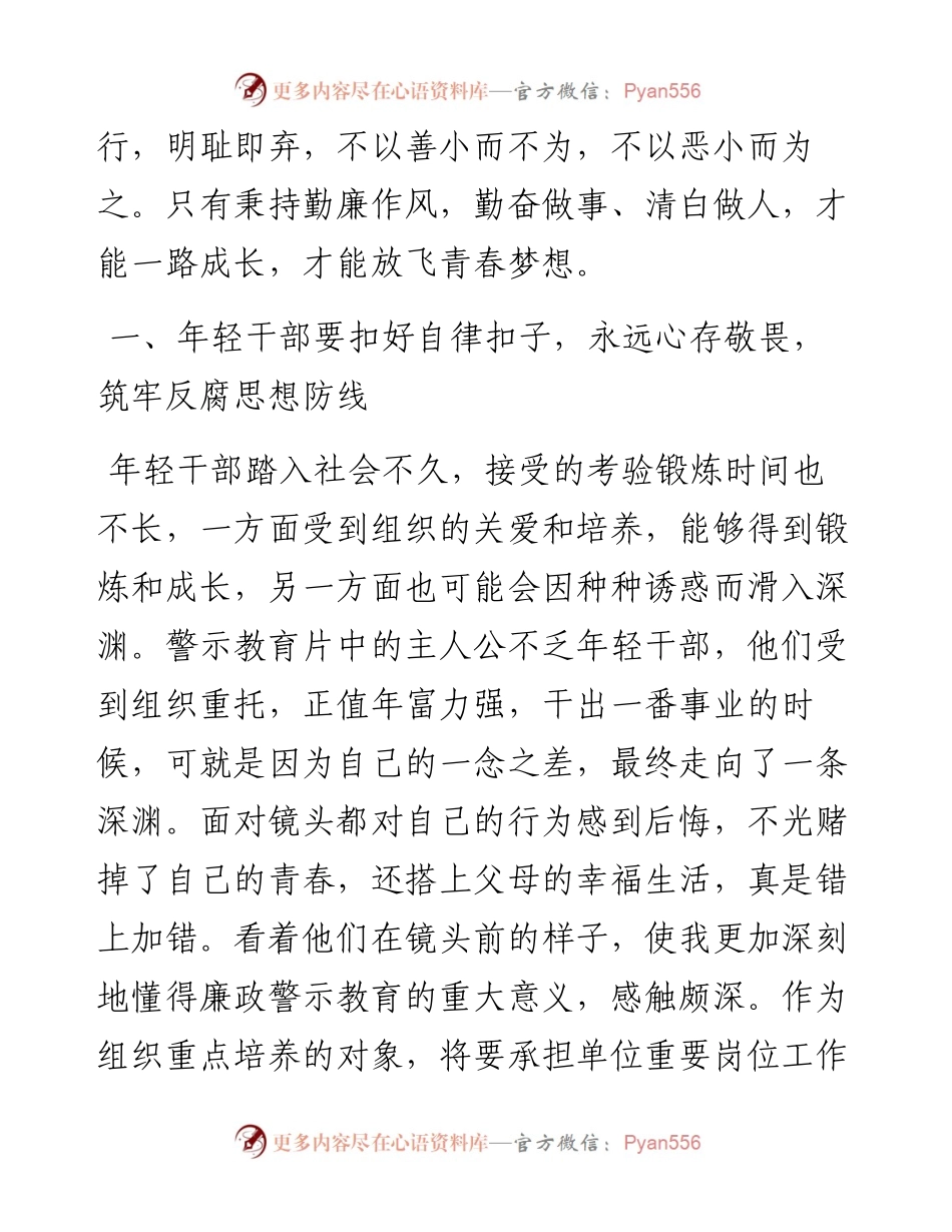 在青年干部话清廉交流会上的发言提纲.docx_第2页