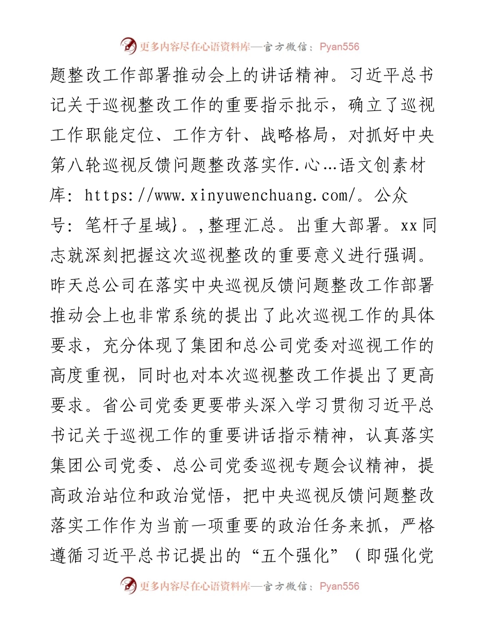 在落实中央巡视反馈问题整改工作部署专题党委会议上的讲话.docx_第2页