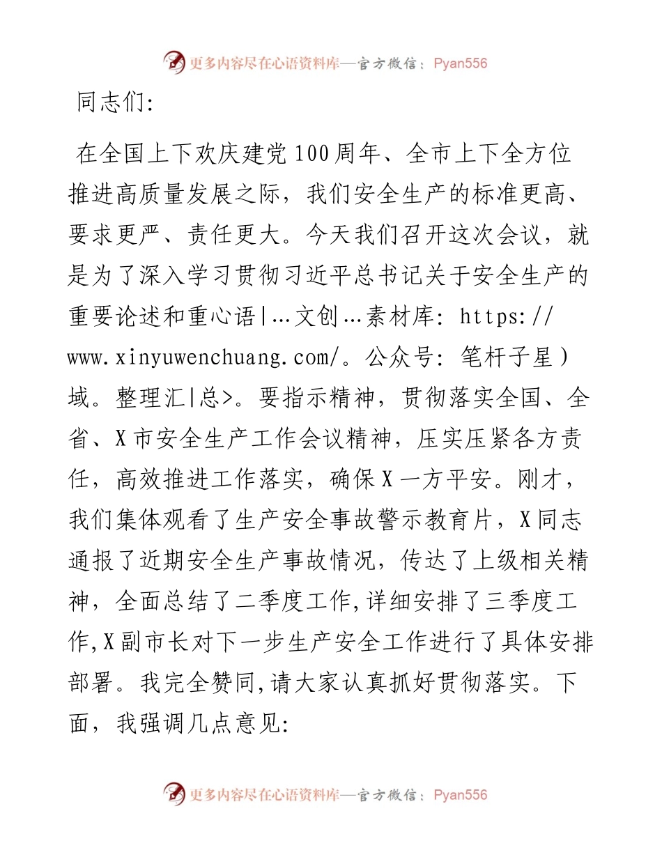 在市政府安委会第三次全体（扩大）会议上的讲话.docx_第1页
