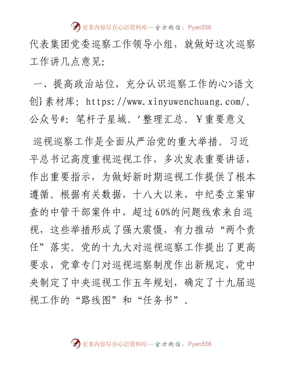 在集团公司党委巡察分公司党委工作动员会上的讲话（范文）.docx_第2页