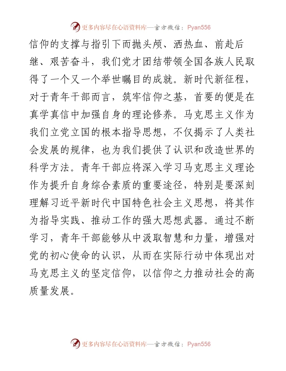 在青年干部座谈会上的讲话：青年干部要筑牢信仰之基、补足精神之钙、把稳思想之舵.docx_第2页